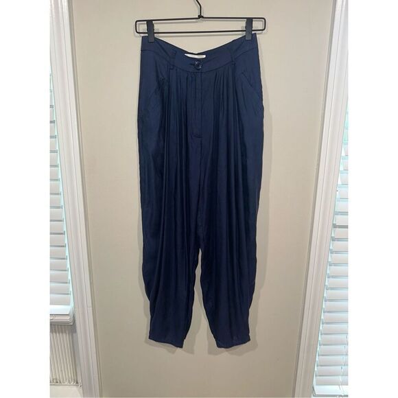 Anthropologie Astrid Pleated Harem Pants Navy Blue 0 - Picture 2 of 4